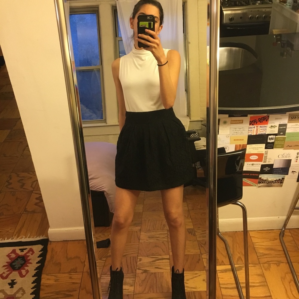 Black flower skirt